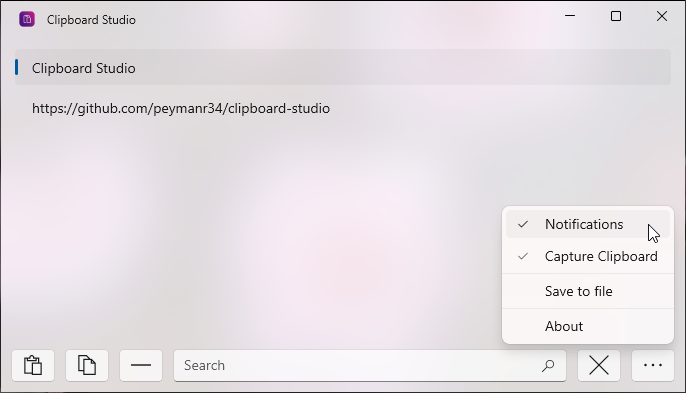 نوتیفیکشن ها در نرم افزار Clipboard Studio