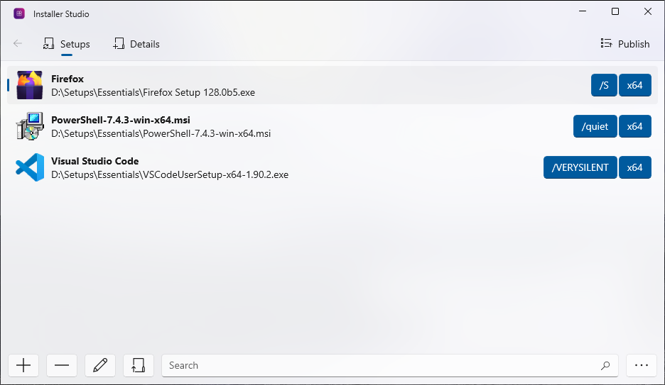 صفحه اصلی نرم افزار Installer Studio