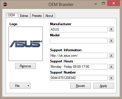 پنجره نرم افزار OEM Brander