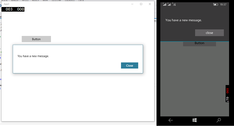 برنامه نویسی ویندوز 10 Message Dialog