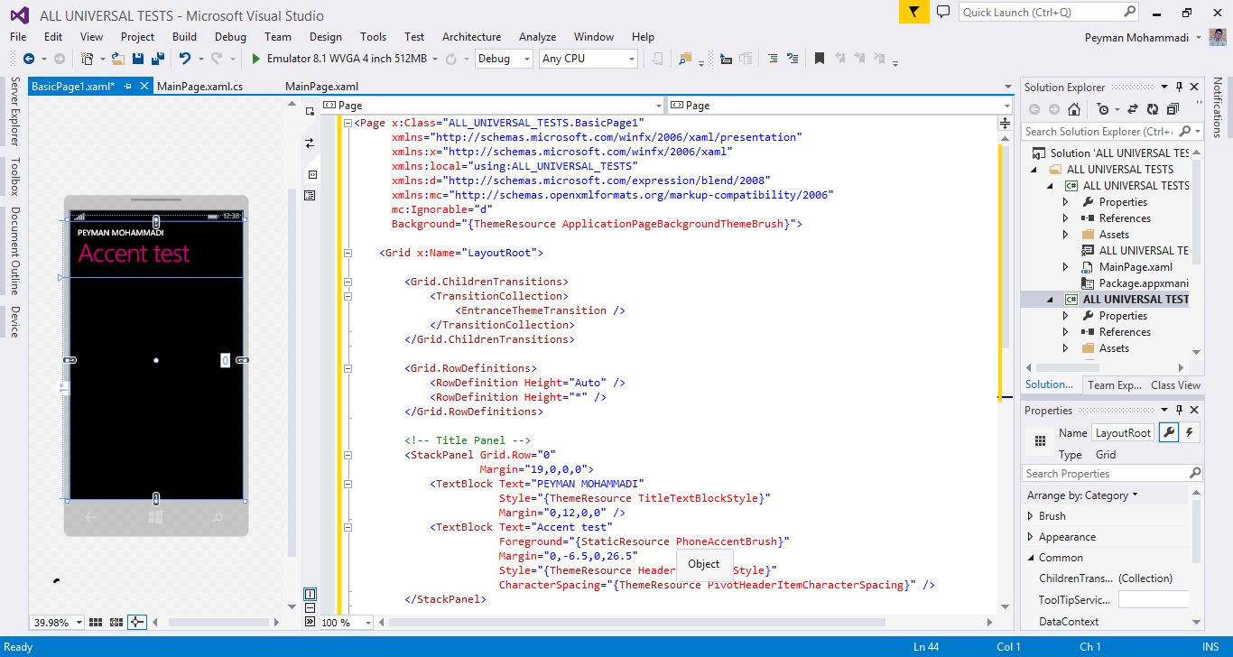 بهبود نمایش xaml در ویژوال استودیو - بعد