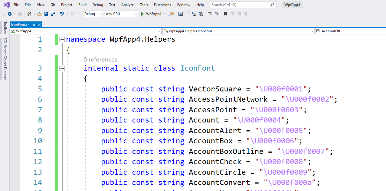 نمونه کلاس ایجاد شده و namespace آن